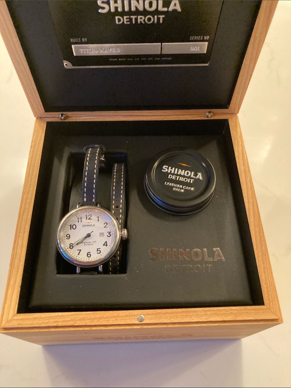 Shinola White Dial Women's Watch with Blue Leather Strap